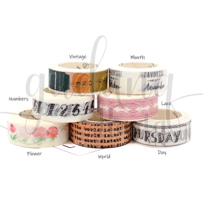 

GCC Masking Tape Simple Vintage Solasi Bermotif Bunga Nomer GCC 314023