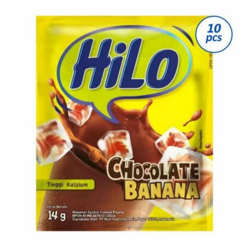 

Hilo Chocolate Banana 1 Renceng isi 10 Sachet