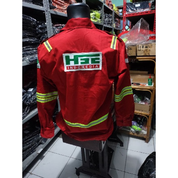 SERAGAM SAFETY MERAH FULL LOGO