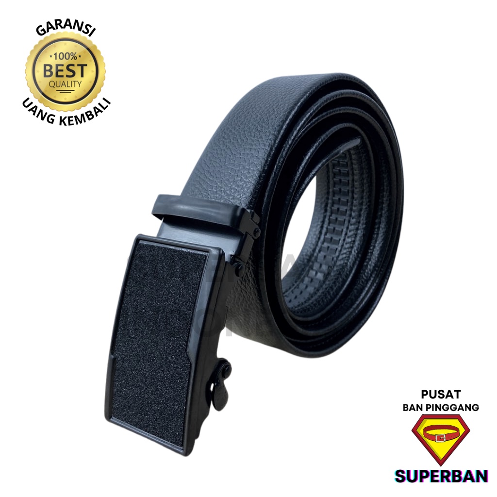 SABUK GESPER PRIA MODERN KERJA AWET BAN MODEL KEPALA REL KULIT  FORMAL CASUAL BK-D0003 - SUPERBAN