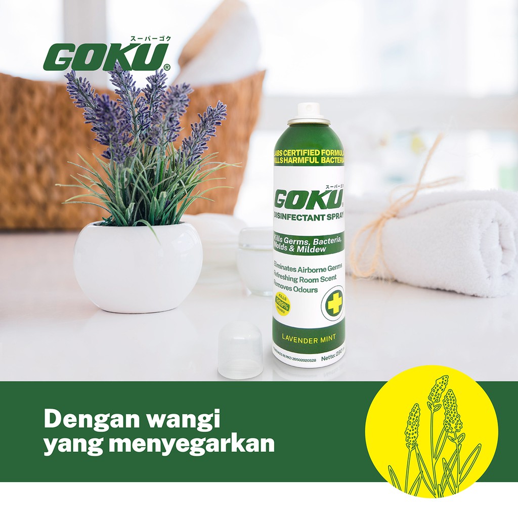 Goku Disinfectant Spray 280ml - Lavender Mint - Cap Kupu