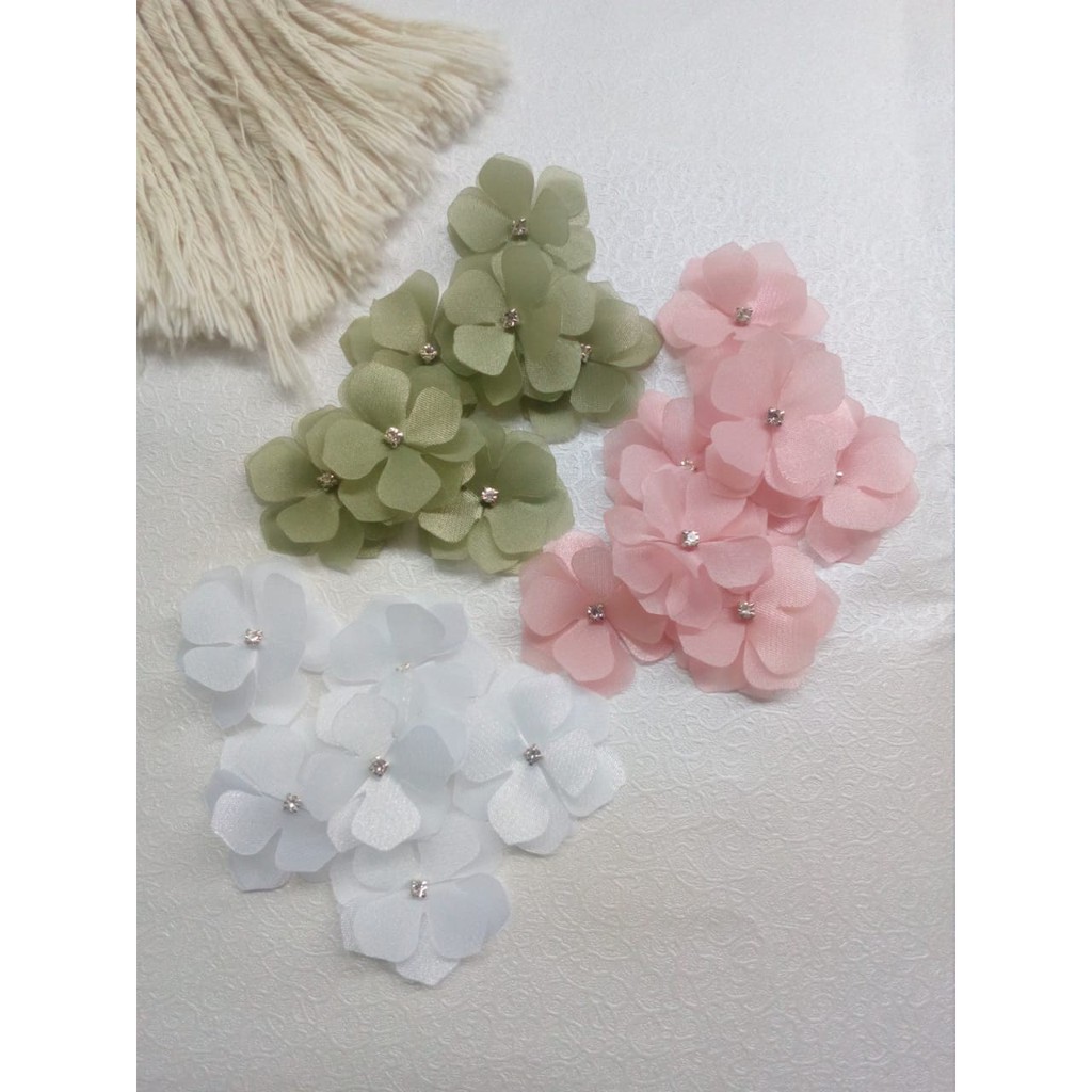 Bunga Alamanda 4cm/1MT.4K/kebaya/gaun pengantin/payet/craft/bunga 3d/organza