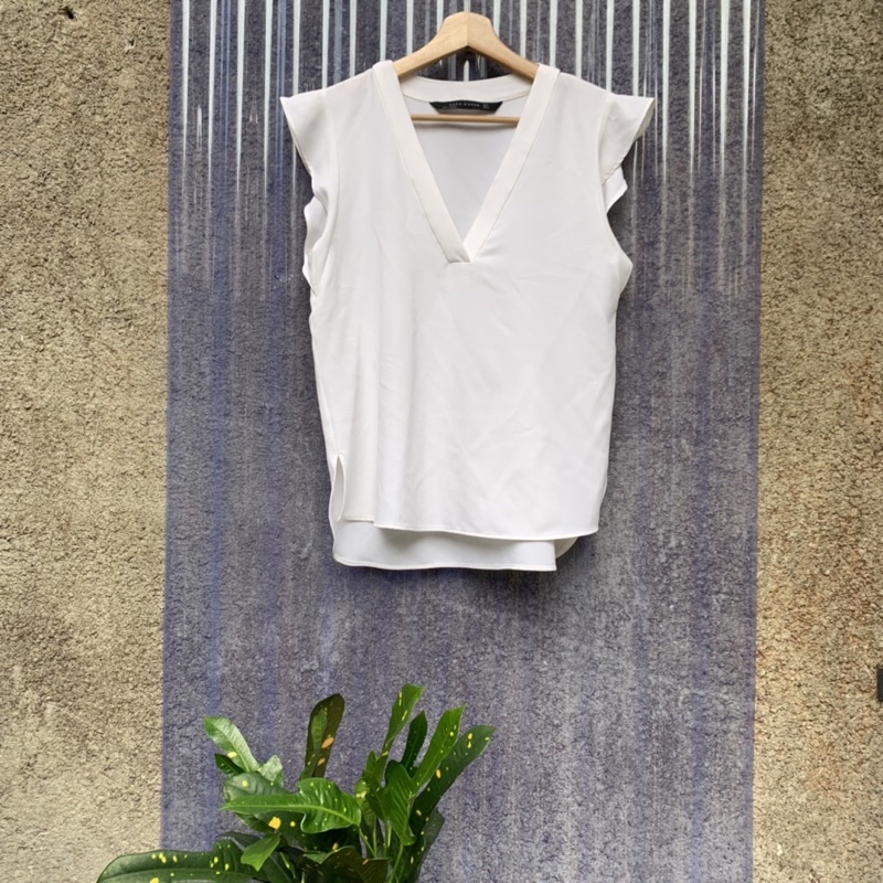 ZARA WOMEN WHITE BLOUSE