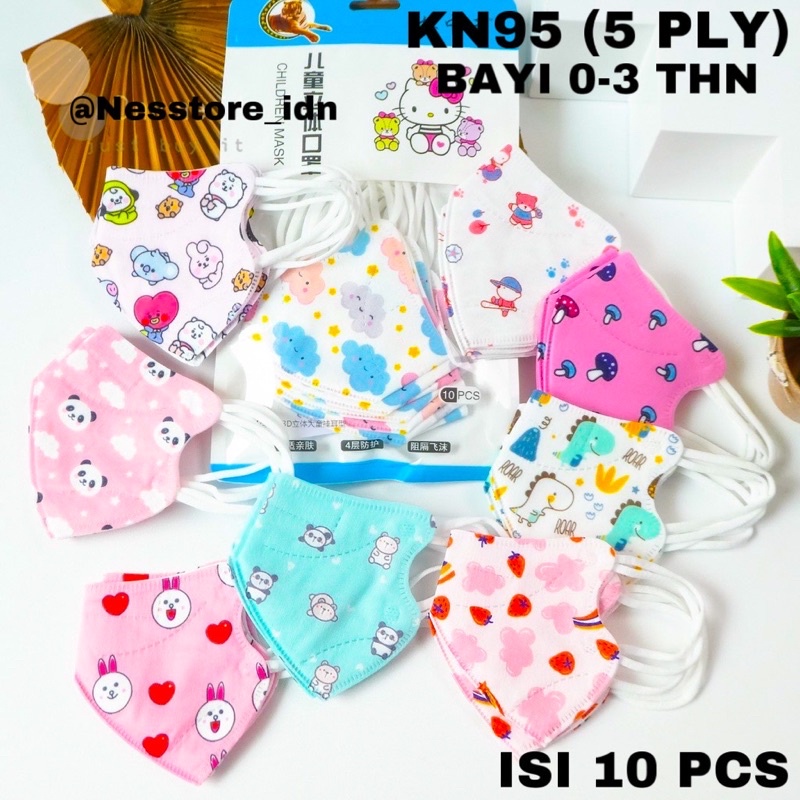 MASKER ANAK DAN BAYI KN95 5 PLY/ MASKER BAYI KN95