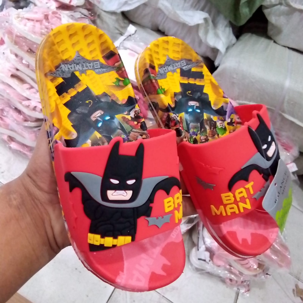 Sandal Selop anak karakter BATMAN S-6088-x1 size 24-35/ sandal anak laki-laki import