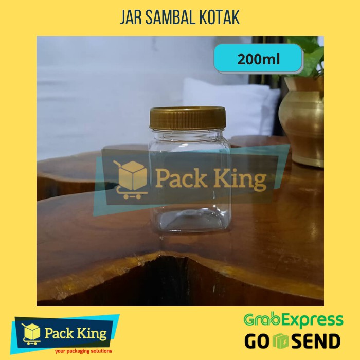 Botol Toples Plastik Sambal PET Kotak jar Kotak 200ml