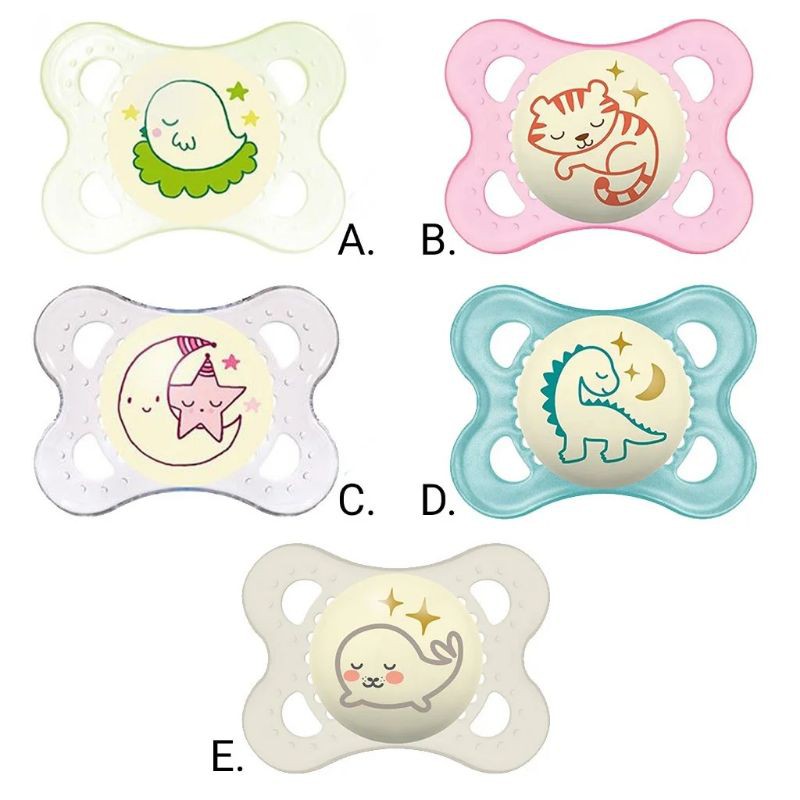 MAM Pacifier Night Glow In The Dark / EMPENG BAYI 0+ dan 6+