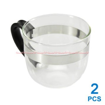 Delicia Mugs Gelas Kaca Isi 2 Pcs Kapasitas 270ml dengan Gagang Ergonomis