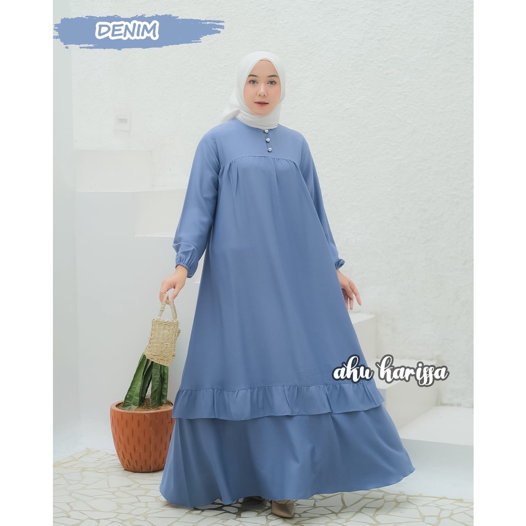 GAMIS RIYANI LATISYA AKU KARISSA TERBARU MODEL REMPEL DAILY DRESS TERNYAMAN