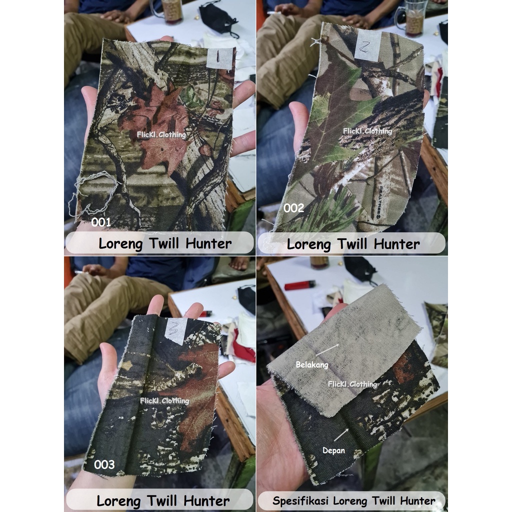 Bahan Kain Loreng Hunter Realtree Perbakin Mossy OAK Loreng Kamuflase Hunting Berburu Ranting Daun Pohon Katun