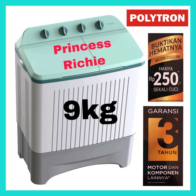 Mesin cuci Polytron 9kg Low watt PWM 9366
