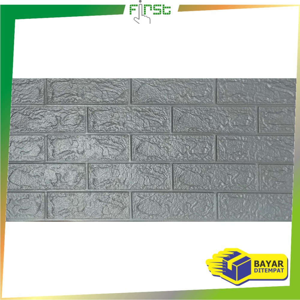 *COD* FH-C206 Wallpaper Dinding Foam 3D Kecil Motif Batu Bata/Walpaper Stiker Dinding Dekorasi Kamar-Batu Bata ABUMUDA