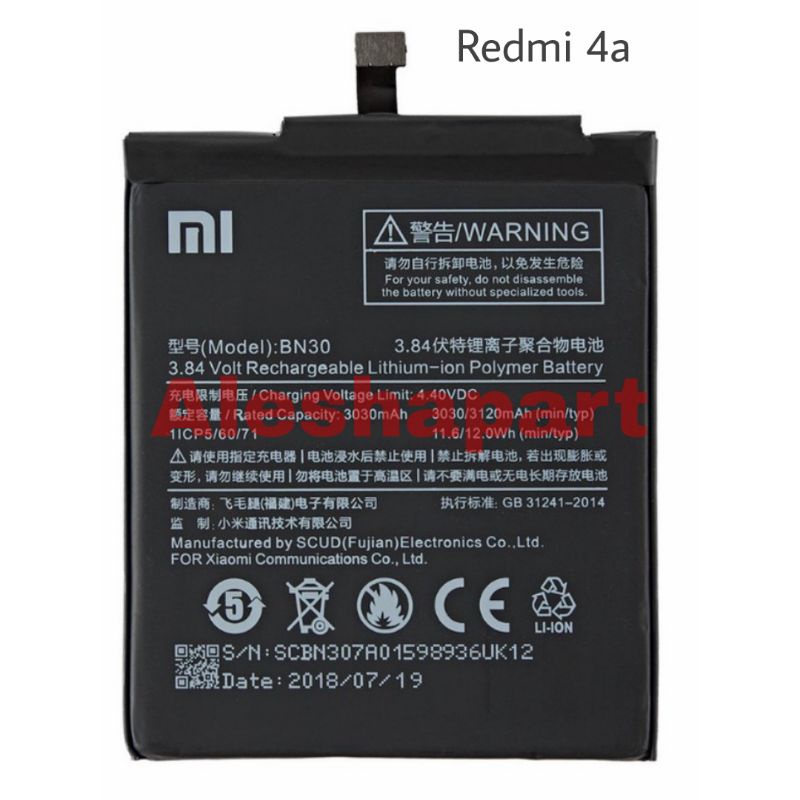 BATERAI/BATTERY XIAOMI REDMI 4A BN30