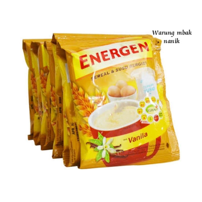 

Energen sereal rasa vanilla 1renceng 10sachet