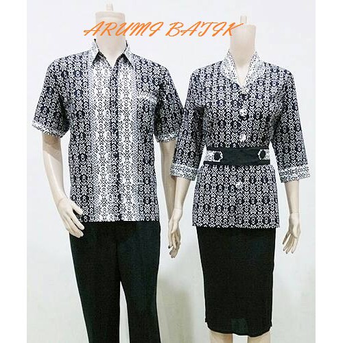 PROMO Sarimbit / Pasangan / Couple / Seragam Batik 1497 Hitam BIG SIZE