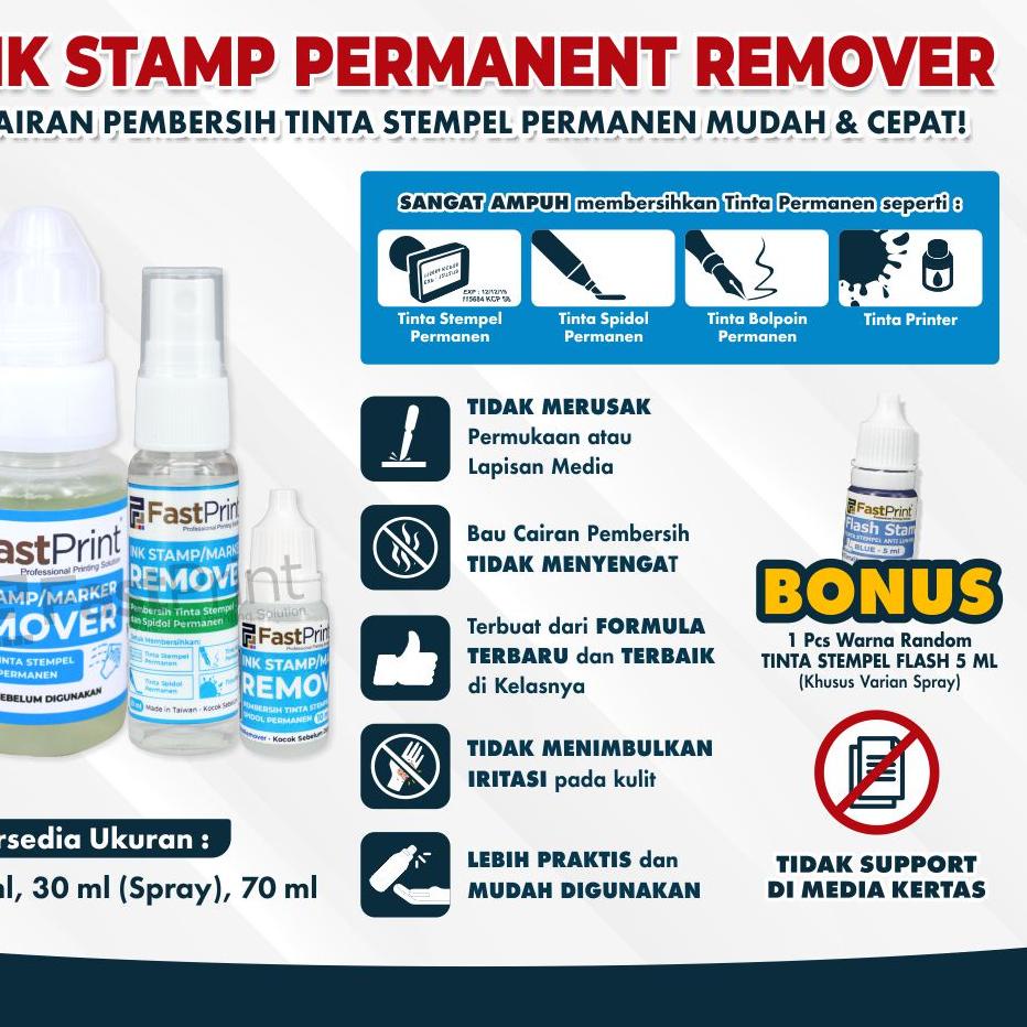 

[KODE K0PHE] Fast Print Cairan Pembersih Penghapus Tinta Permanen Ink Remover