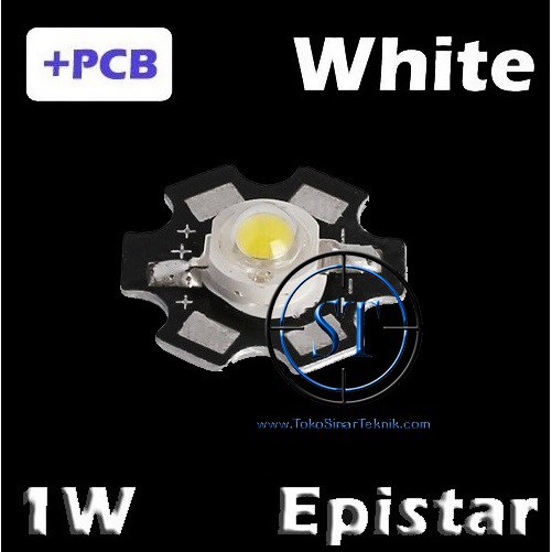 High Power LED 1W Chip EPISTAR Genuine Asli  Biji LED Super Bright Warna + PCB Lampu Led Warna Set Sudah Disolder PCB Siap Pasang Akuarium