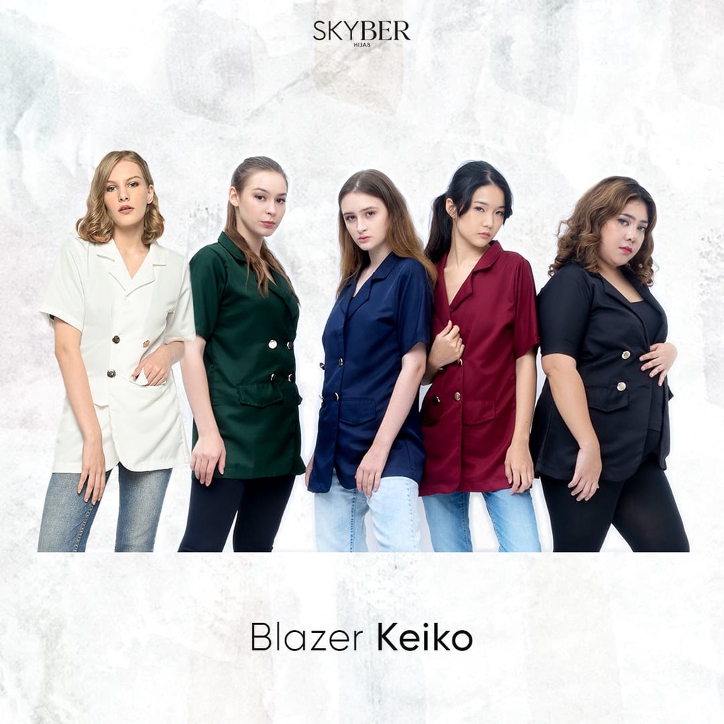 PREMIUM BLAZER outer polos keiko lengan pendek ada size super jumbo bisa COD ready bandung