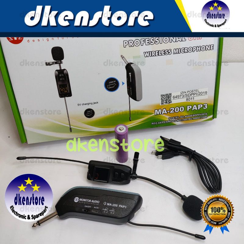 Mic Wireless Monitor Audio MA200 PAP3 imam Jepit