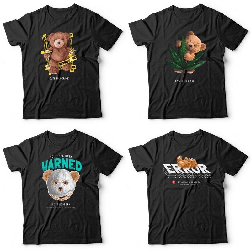 Kaos Teddy Bear VOL 2 | Kaos Bear | Kaos santai | Kaos Pria | Kaos Unisex | Kaos Simpel