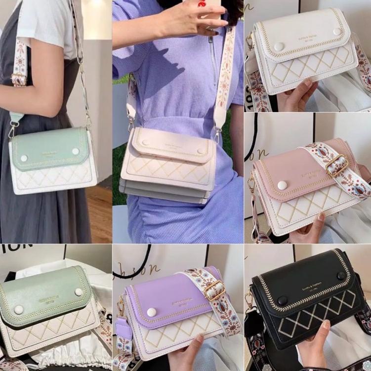 TAS Wanita Fashion korea Korean style bag SS123 tas pesta kerja kantor kondangan kasual selempang + 