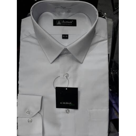 KEMEJA FORMAL  KEMEJA ALISAN REGULER POLOS PUTIH BIG SIZE 16'5-17'5 PANJANG  COC KATOO