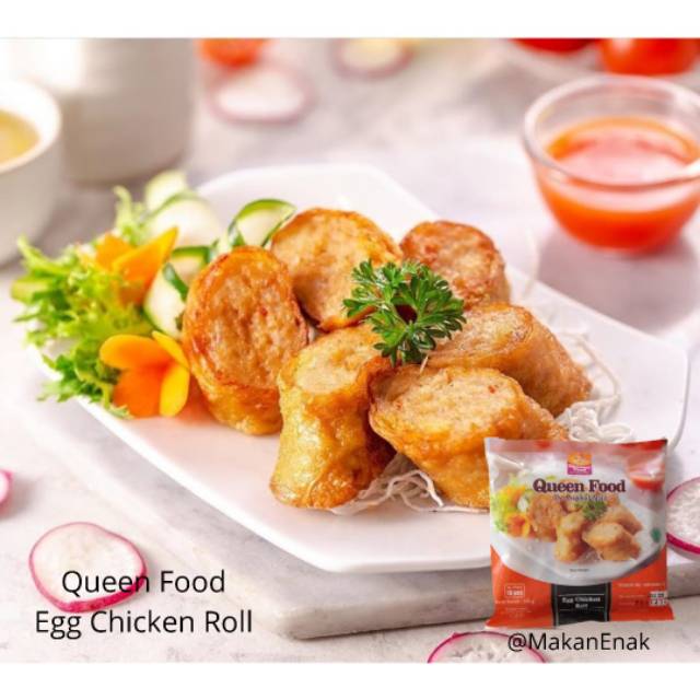

Queen Food Egg Chicken Roll 350gr-isi 16pcs frozenfood
