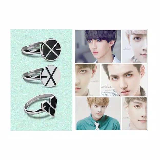 CC0176 - Cincin Tangan Pria Wanita Kpop Korea BTS EXO GOT7 NCT Daniel - White Round