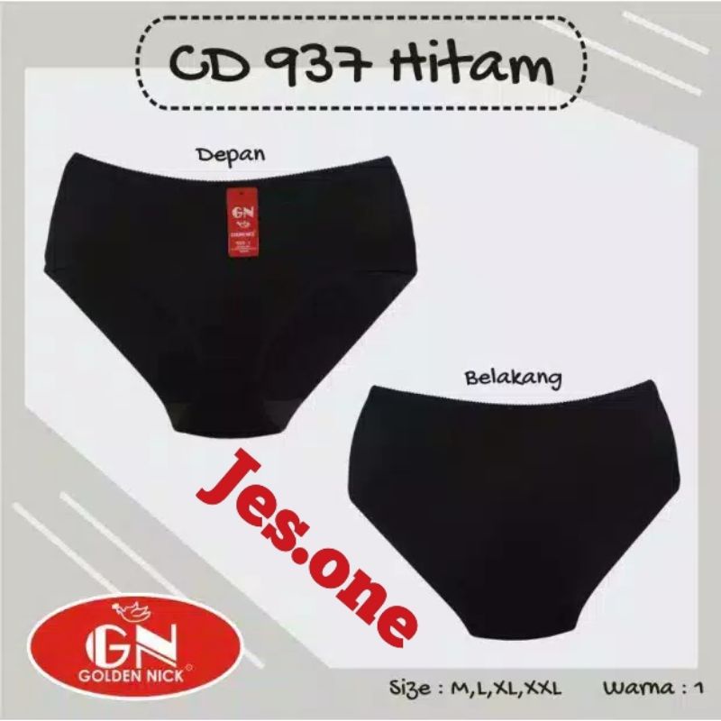 CELANA DALAM WANITA GOLDEN NICK Model 937 & 939 / CD GN 937 & 939-1CD Hitam