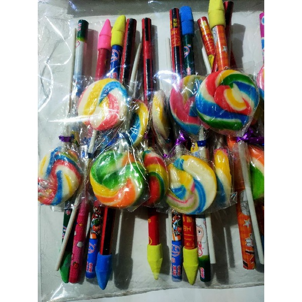 Permen Lolipop &amp; Pensil isi 20 Pcs Grosir