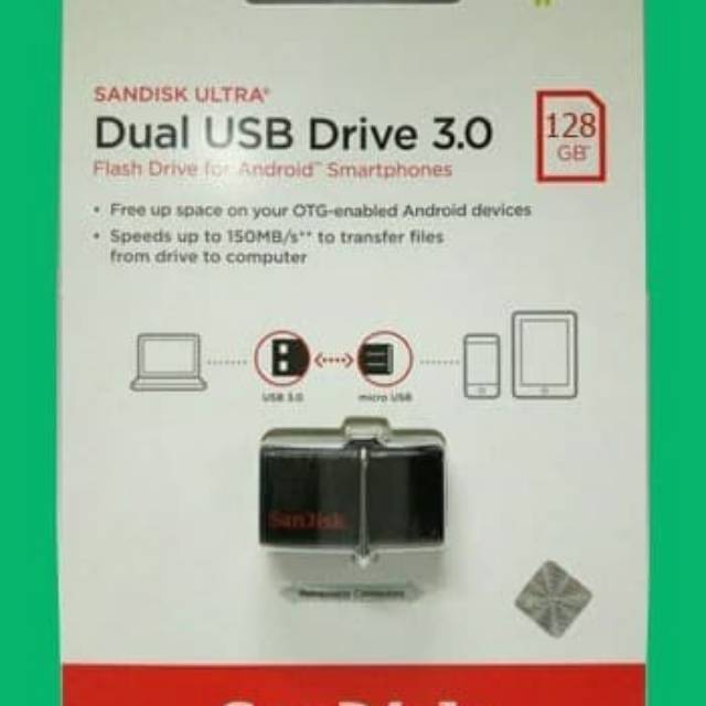 OTG DUAL DRIVE USB 3.0 SANDISK ULTRA 128GB/FLASHDISK HIGH SPEED 150MB/S