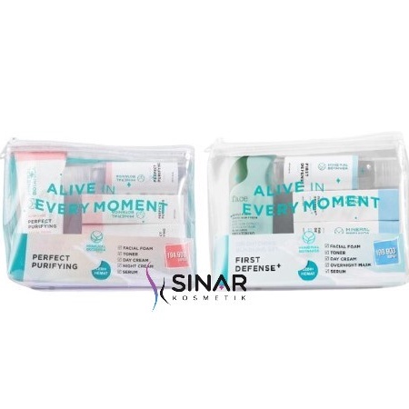 ✦SINAR✦ Mineral Botanica Perfect Purifying Bundling Set isi 5 - Paket Acne care Series + Pouch | Bundling First Defense Brightening - Paket Brightening