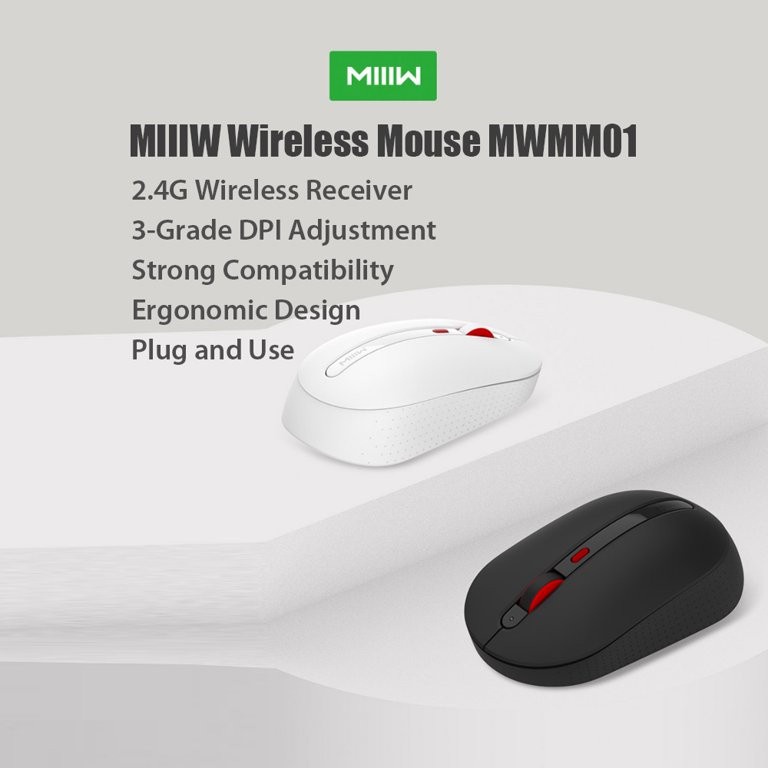 MIIIW Wireless Mute Mouse Plug and Play 1000 DPI