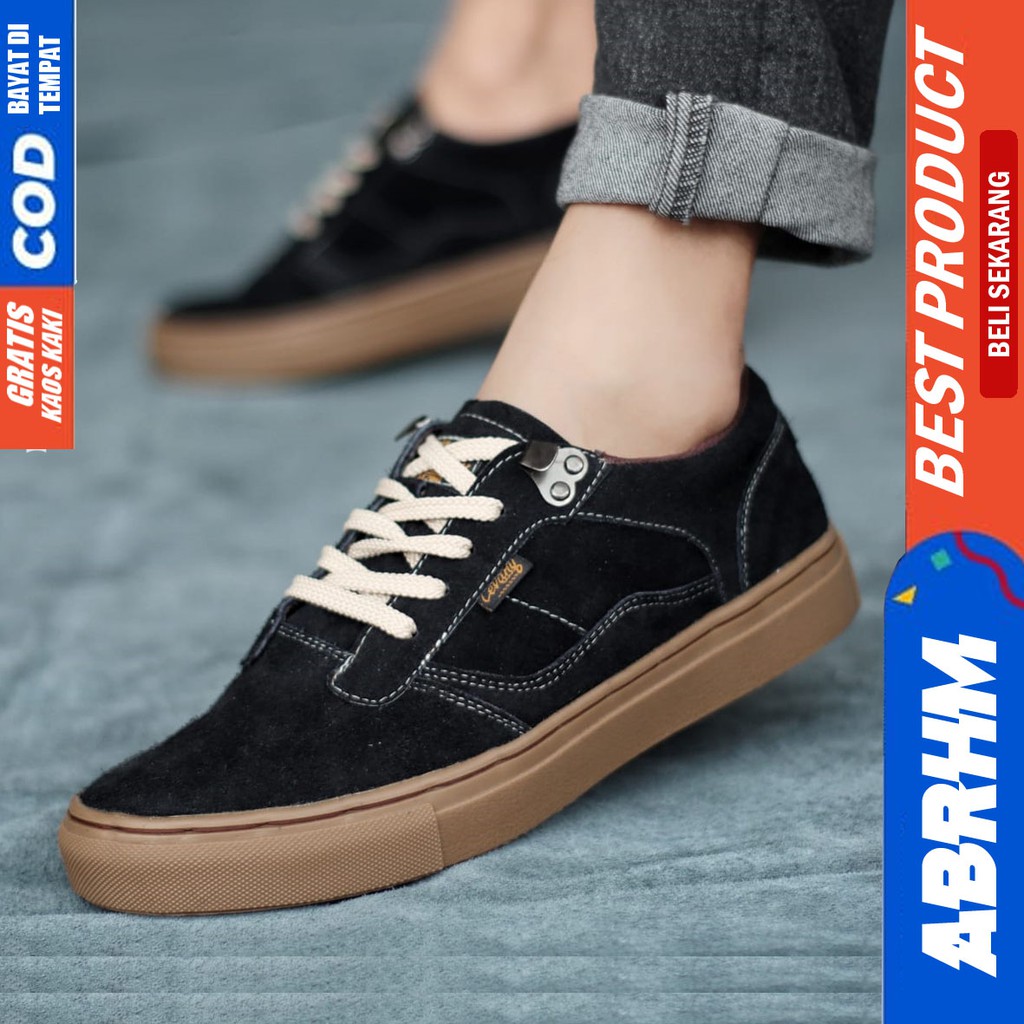 ABRHM X GORDON Sepatu Sneaker Pria Sepatu Pria Casual  Sepatu Sneakers Pria Cowok/ kulit Asli Suede Sepatu Kasual Gaya Keren kekinian Terlaris