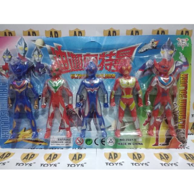 Mainan miniatur robot ultraman mini 1 pack isi 5 pcs