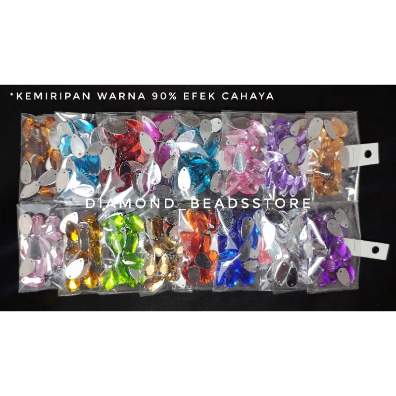 Payet Kristal Jahit Tetes / Beads / Permata / Mote