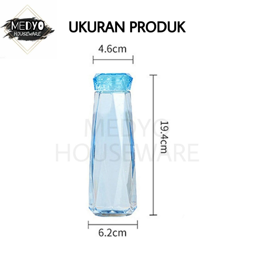 Botol Minum Kaca Kristal Diamond Botol Tumbler Unik Crystal 450ml-4