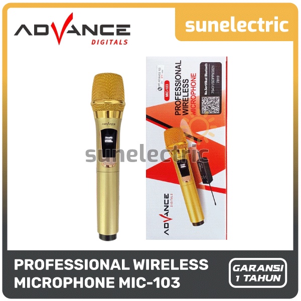 ORIGINAL (VVN) ADVANCE MICROPHONE MIC-103 PROFESSIONAL MIC WIRELESS SINGLE MIC TANPA KABEL 103 /