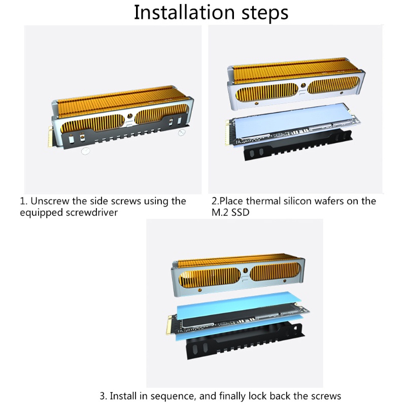 Radiator Heat Pipe M.2 Solid State Disk SSD Untuk Nvme Hard Disk Tembaga