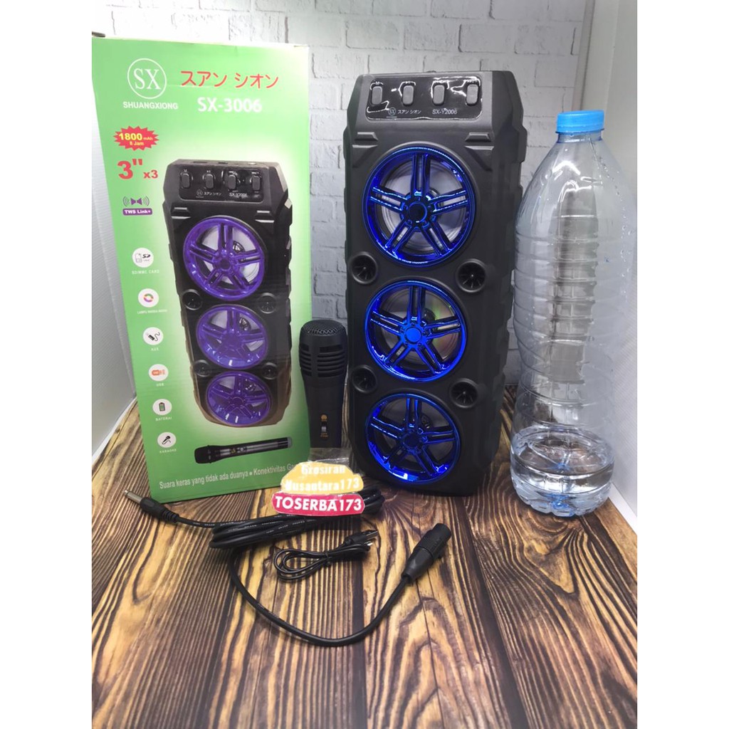 Promo Lebaran Speaker Karauke Bluetooth SX-3006 3 Tingkat Speaker - Mega Bass