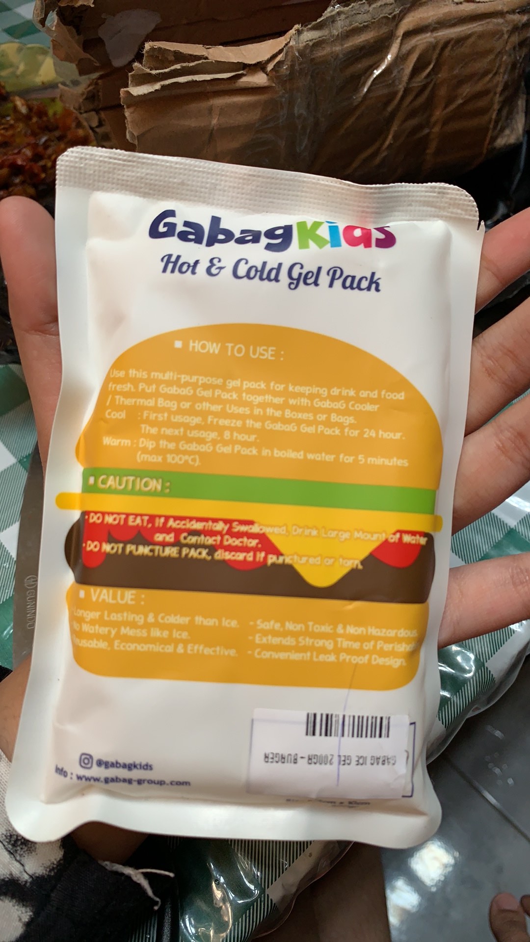 *terlaris* Gabag Ice Gel Mini / Gabag Kids Ice Cream / Burger 200gr 200 Gr