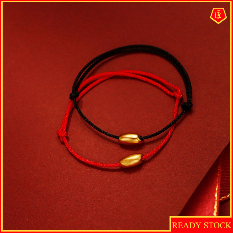 [Ready Stock]Fashion Gold Plated Red Rope Black Rope Bracelet Couple Bracelet