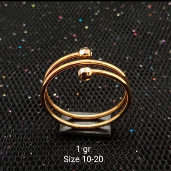 Cincin emas 17K kadar 750 - model spiral tinju berat 1 gram - 2556