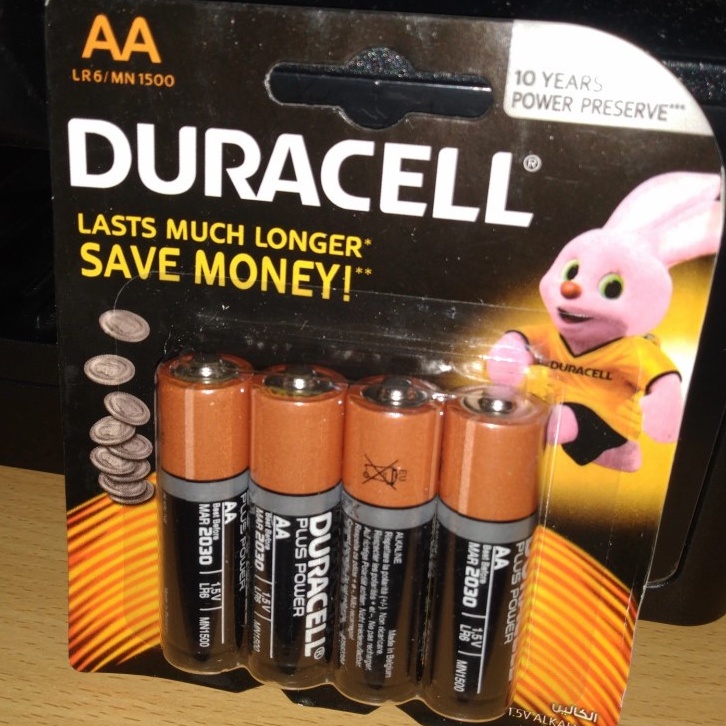 Isi 4 Pcs Baterai AA / A2 Alkaline Duracell 1.5V