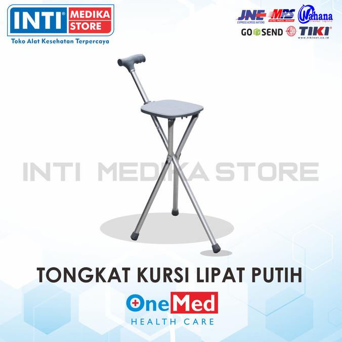 [TERLARIS] ONEMED - TONGKAT KURSI LIPAT PUTIH / TONGKAT DUDUK