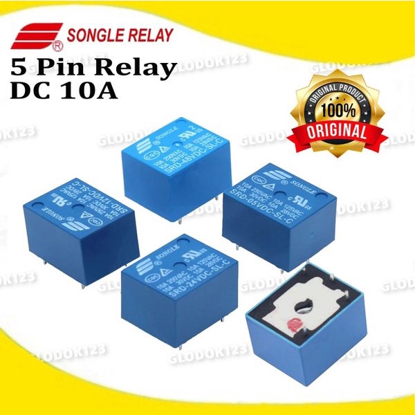 Relay PCB Songle DC 5V 5 Pin Kaki SRD-5VDC-SL-C T73 Arduino Original