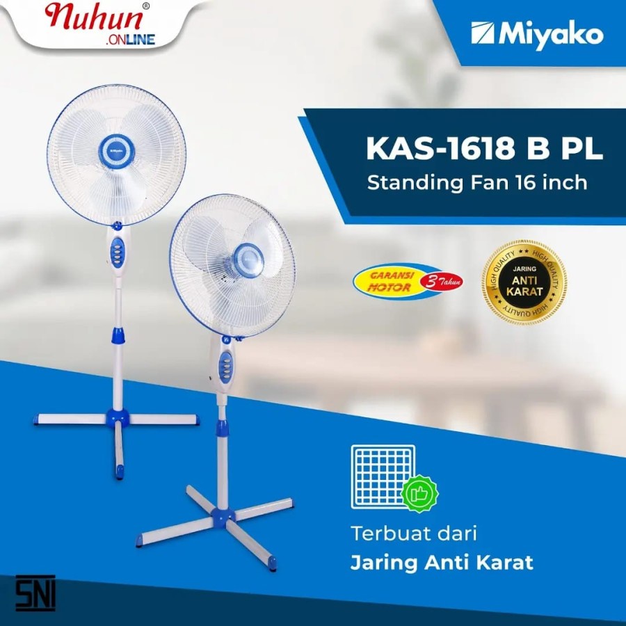 Miyako KAS-1618 B Kipas Angin Berdiri Stand Fan 16 inch KAS 1618 B