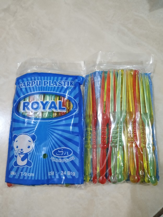 Garpu Plastik Kecil 9cm Warna Untuk Kue Isi 24