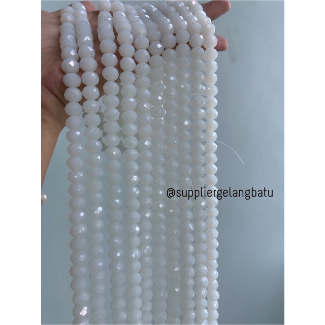 Crystal Ceko Doft 10mm Putih Doff bahan aksesoris beads manik donat