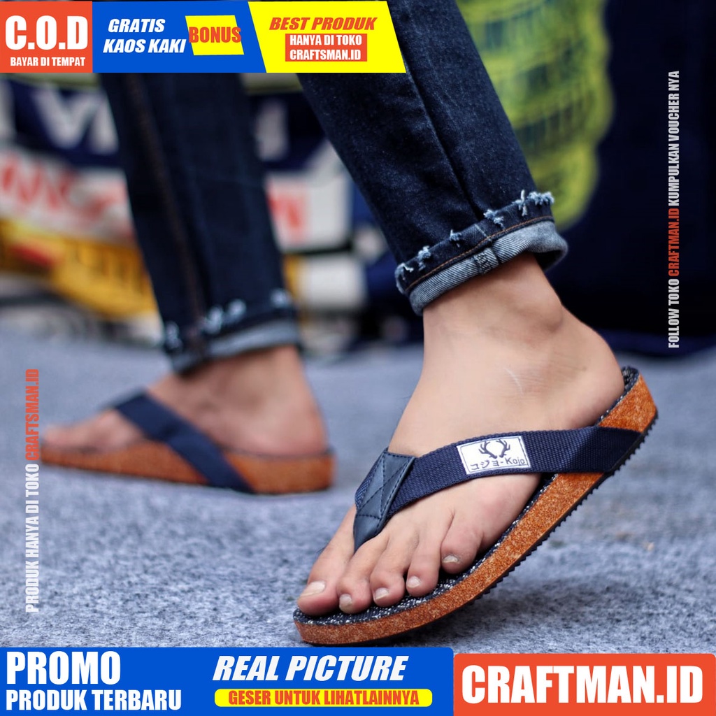 CRAFTS x RICAPO Sandal Pria Sandal Jepit Pria Casual Pria Sendal Pria